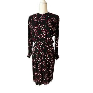 Vintage Liz Claiborne Dress Petite 4 Black Polka Dots